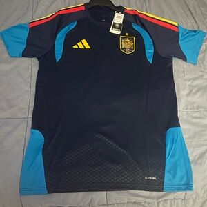 Spain Adidas Navy Soccer Jersey. Brand new with tags